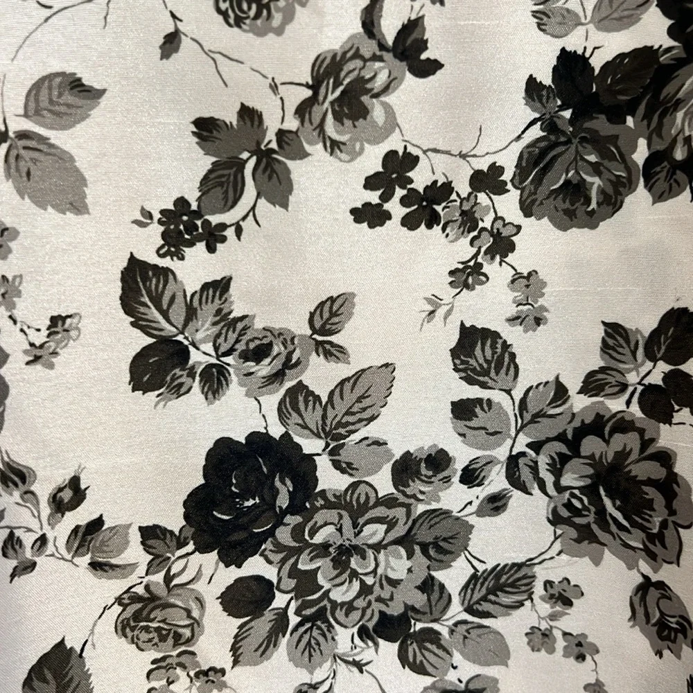 Tuckernuck Black Floral Ruffle-Neck Blouse on Cream